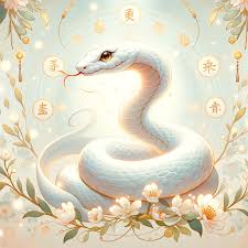 白蛇の恵み: 繁栄と幸運の伝説を彩る神秘的なイラスト」 | the blue season